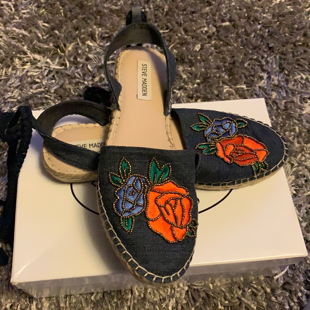 Steve Madden Tie Up Denim Multi Color